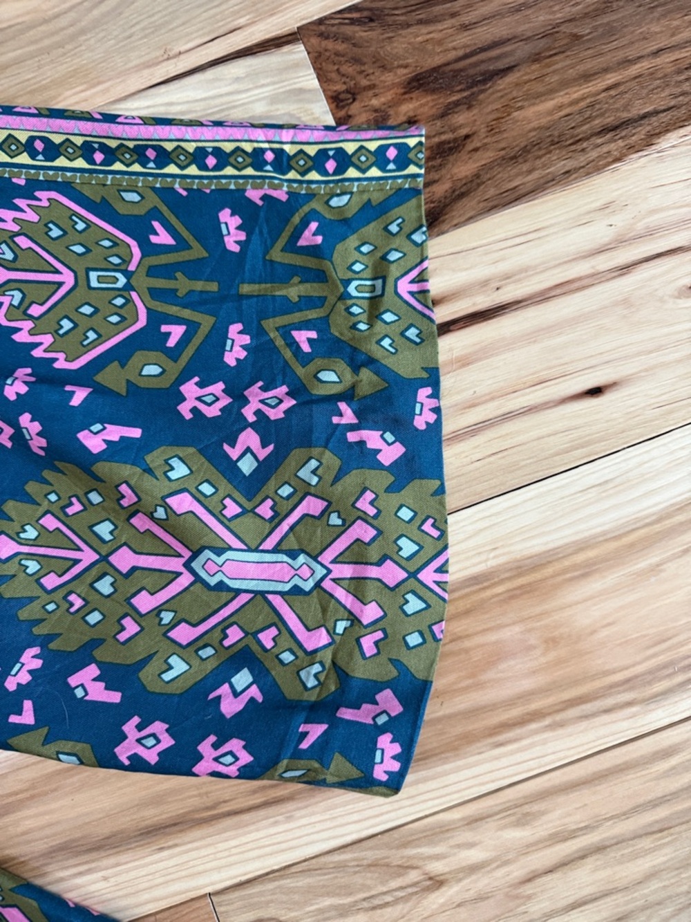 Boden Wide-Leg Printed Maxi Pants in Teal, Olive & Pink; size 10; - Picture 7 of 8